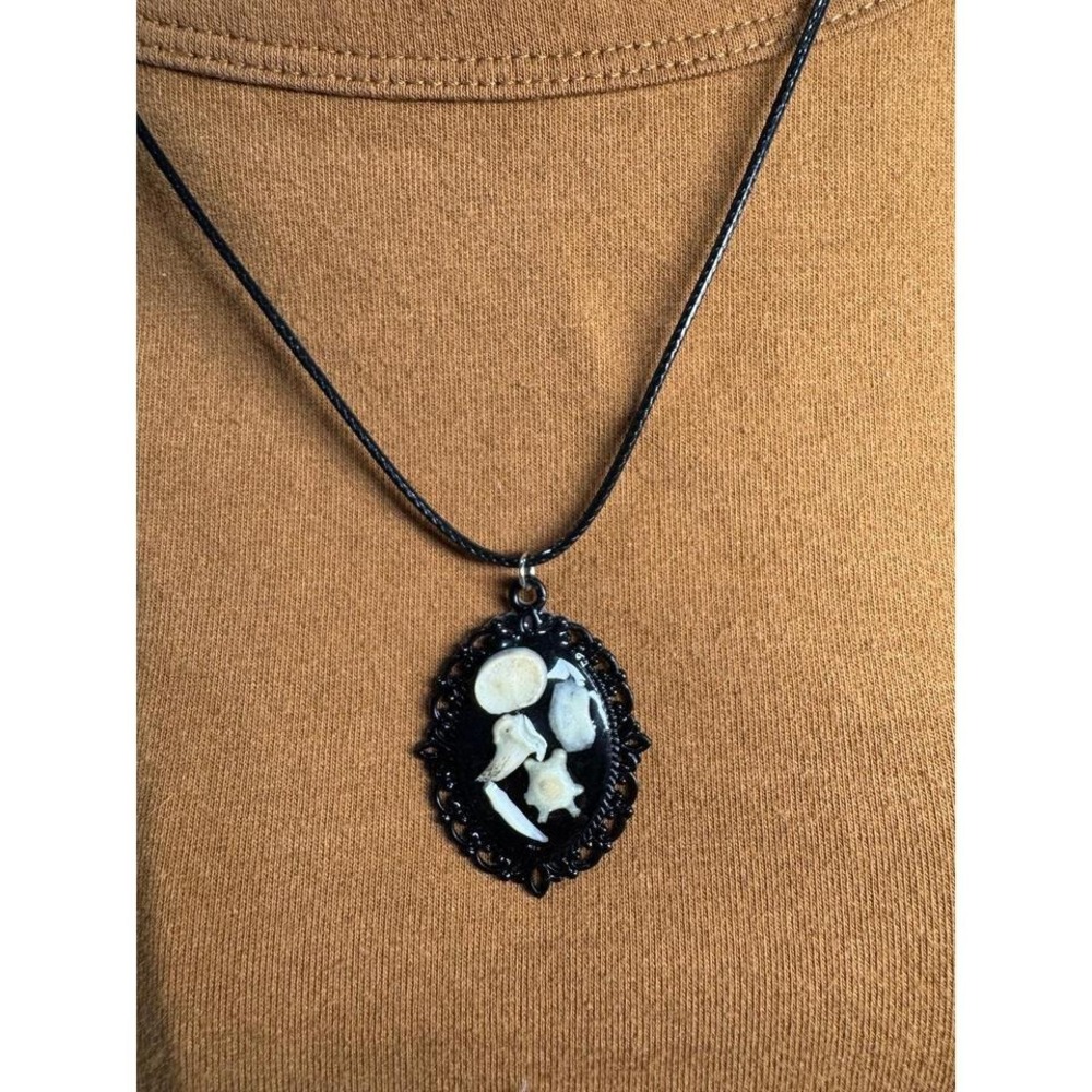 Small critter taxidermy handmade resin necklace‎